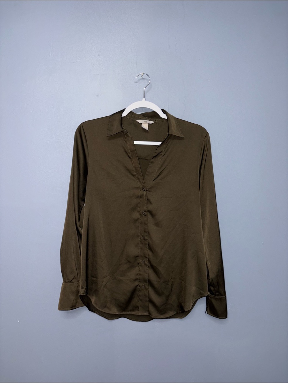 H&M • Green Button Down Blouse